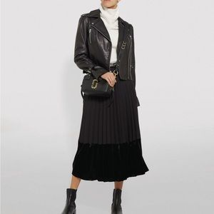 SANDRO
Belted Pleat Midi Skirt